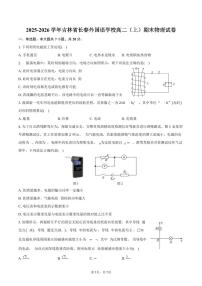 2025-2026学年吉林省长春外国语学校高二（上）期末物理试卷（含答案）