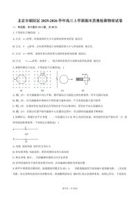 北京市朝阳区2025-2026学年高三上学期期末质量检测物理试卷（含答案）
