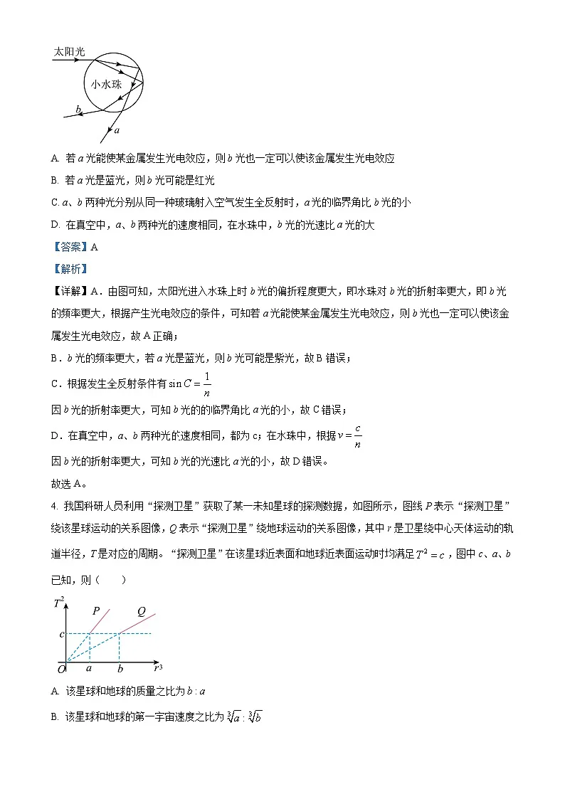 山西省阳泉市2024-2025学年高三上学期期末考试物理试题 含解析第3页