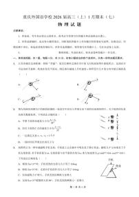 物理丨重庆市实验外国语学校高2026届高三上学期1月期末考试（七）试卷及答案