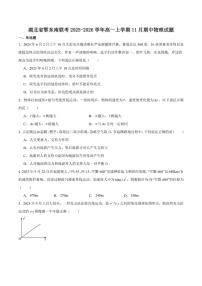 湖北省鄂东南省级示范高中2025-2026学年高一上学期期中考试物理试卷（含解析）