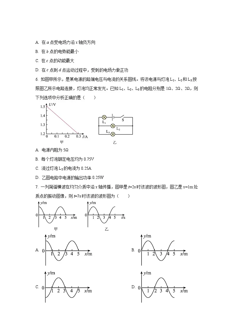 【物理】四川省绵阳市2024-2025学年高二上学期1月期末试卷(学生版)第3页