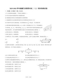 2025-2026学年新疆巴音郭楞州高二(上)期末物理试卷(含答案)
