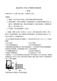 2025-2026学年湖北省武汉市武昌区上学期期末高三物理试卷（含答案）