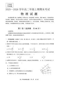 四川省自贡市2025_2026学年高二年级上学期期末考试物理试卷