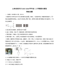 山东省滨州市2025-2026学年高三上学期期末模拟物理试题（含答案）