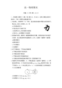 湖南师范大学附属中学2025-2026学年高一上学期1月期末考试物理试卷（Word版附解析）