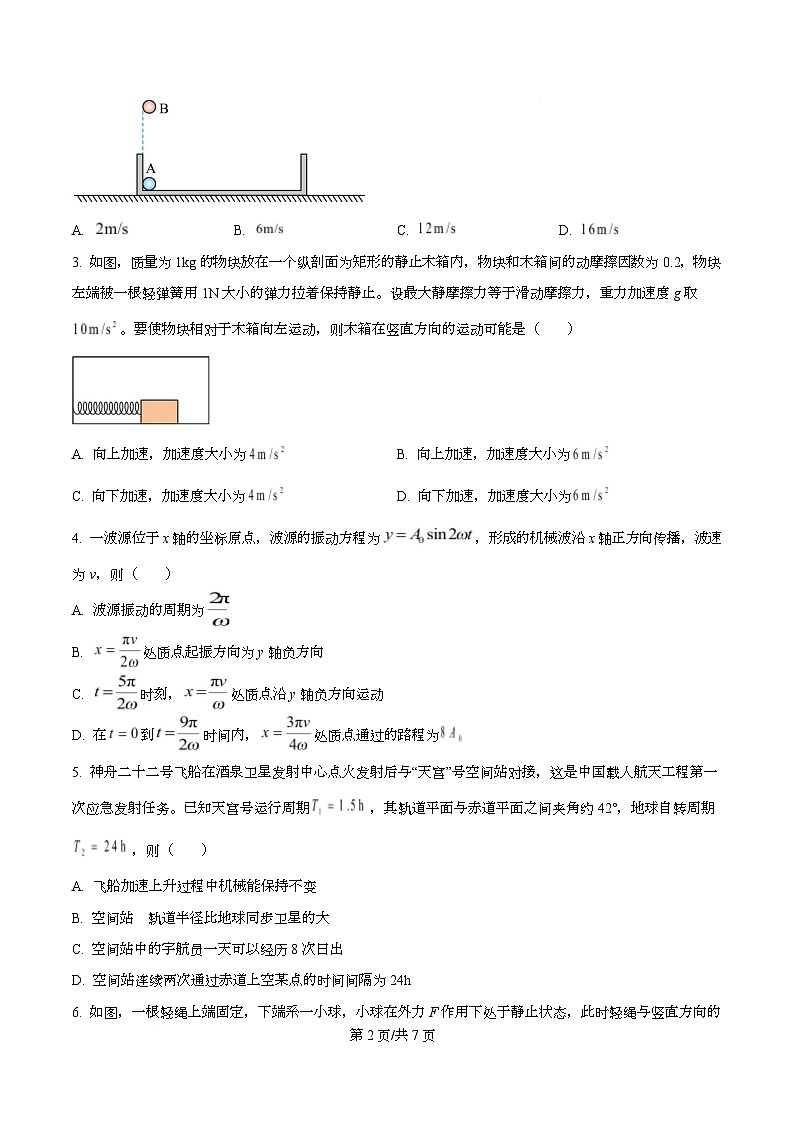 2026届湖南省株洲市高三上学期教学质量统一检测(一模)物理试题 Word版无答案第2页