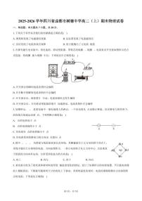 2025-2026学年四川省成都市树德中学高二（上）期末物理试卷（含答案）