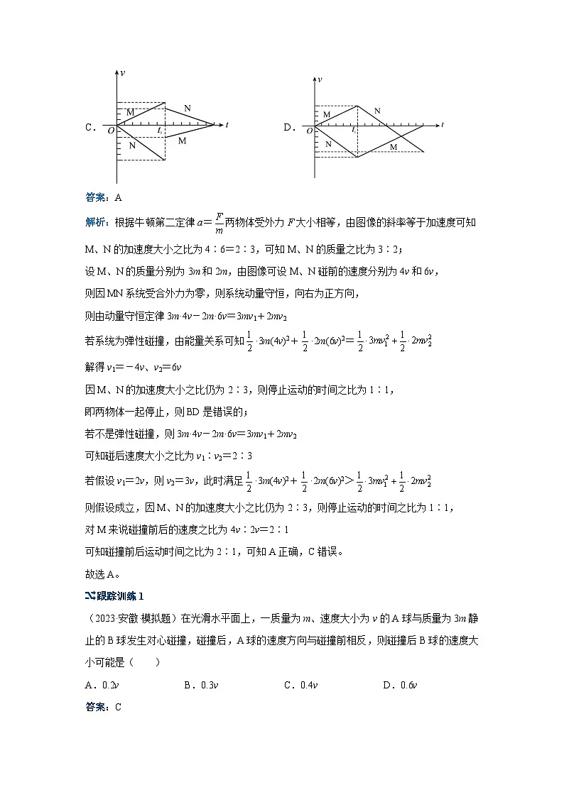 新高考物理二轮复习——碰撞模型学案第2页