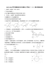2025-2026学年湖南省长沙市雅礼中学高二(上)期末物理试卷(含答案)