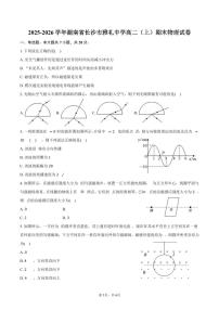 2025-2026学年湖南省长沙市雅礼中学高二（上）期末物理试卷（含答案）