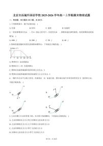 北京市西城外国语学校2025-2026学年高一上学期期末物理试卷（含解析）