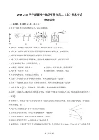 2025-2026学年新疆维吾尔自治区喀什地区喀什市高二（上）期末物理试卷（含答案）