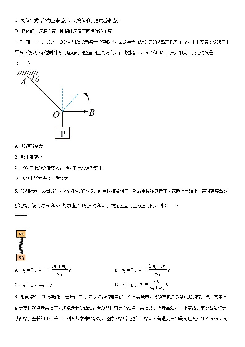 2024-2025学年湖南省沅澧共同体高一上学期期末考试物理试卷(学生版)第2页