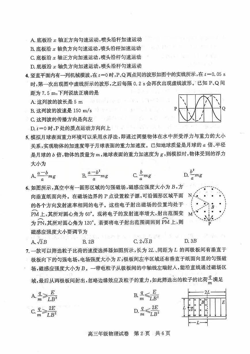 2026届武昌区高三元调 物理试卷第2页
