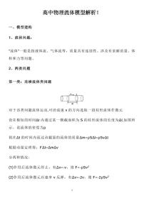 高中物理流体模型解析知识清单（共22页）