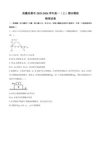 2025-2026学年西藏昌都市高一（上）期末模拟物理试卷（含答案）