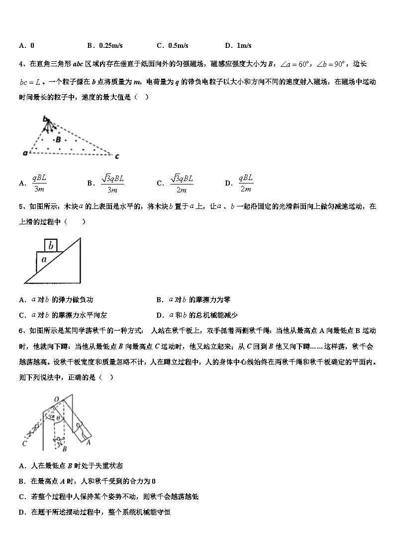2026届江苏卷高考物理三模试卷含解析第2页