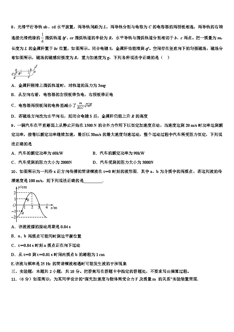 2026届吉林省长春市第七中学高三最后一模物理试题含解析第3页