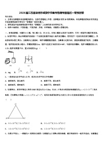 2026届江苏省徐州市诚贤中学高考物理考前最后一卷预测卷含解析