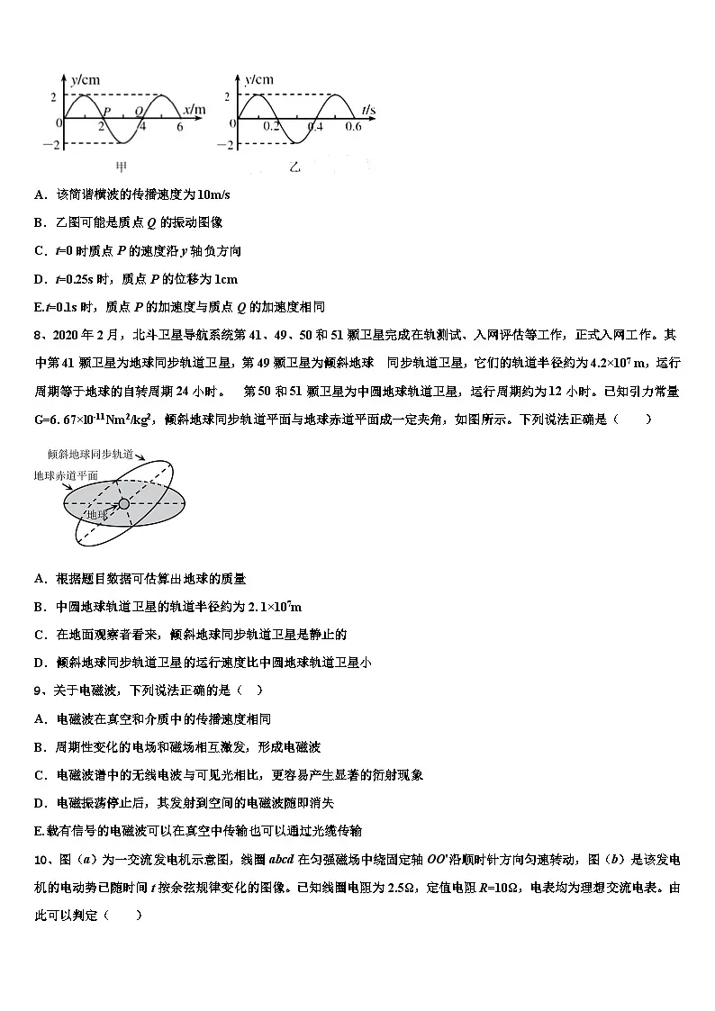 2026届江苏省徐州市撷秀初级中学高考物理押题试卷含解析第3页