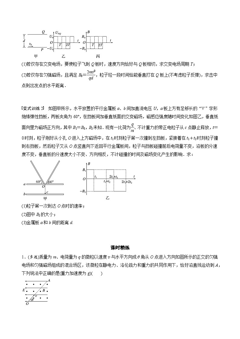 高考物理三轮冲刺 考前适应练习二十二 带电粒子在叠加场和交变电、磁场中的运动(原卷版)第2页