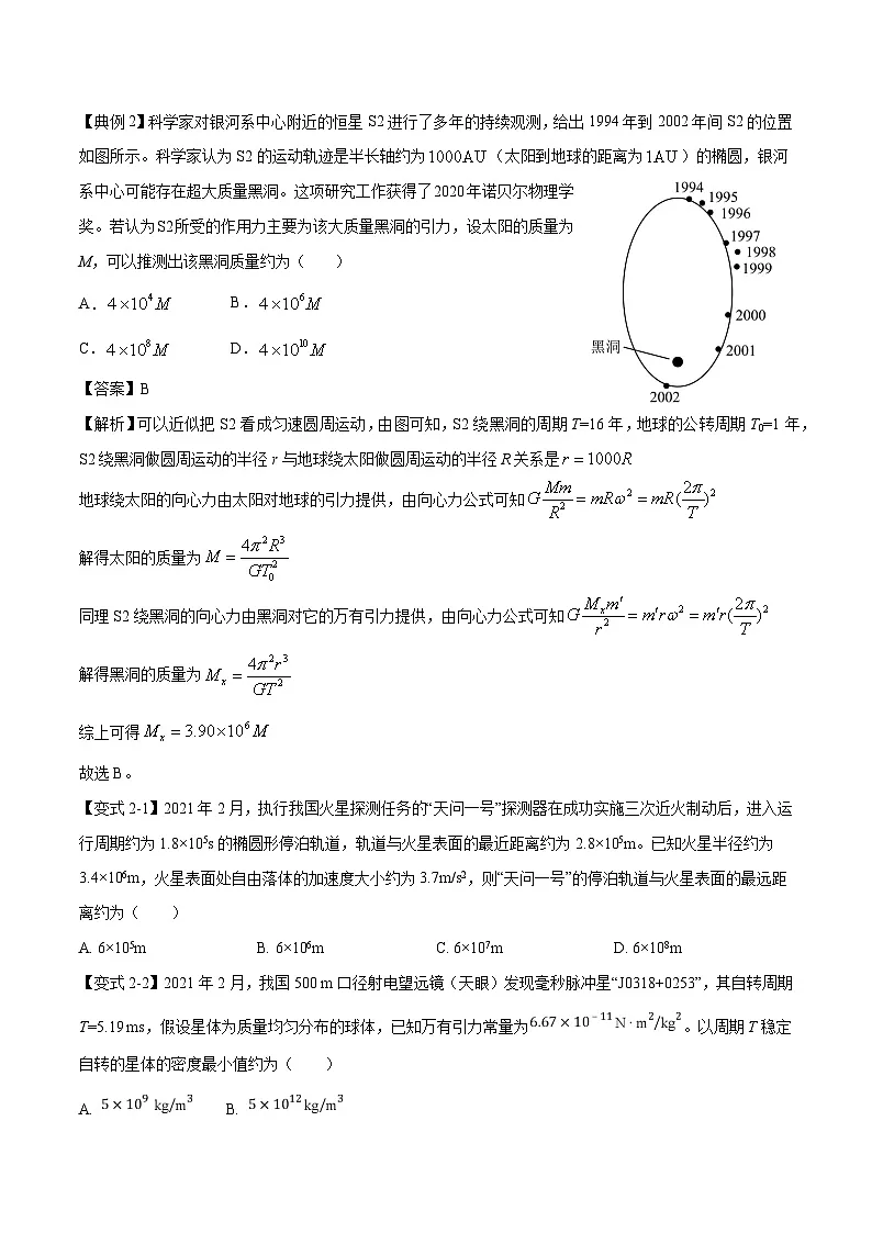 高考物理二轮复习热点题型归纳与变式演练专题04:万有引力及天体运动分析(原卷版)第3页