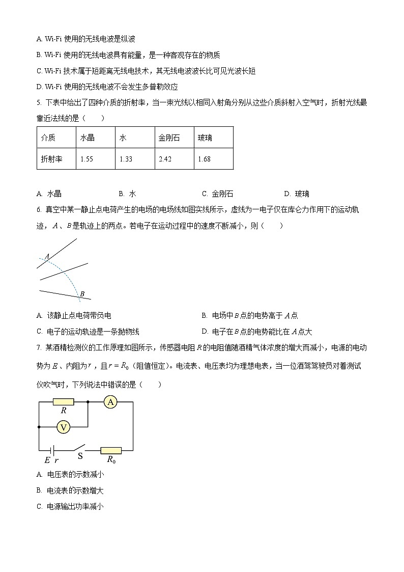 广东茂名市普通高中2025-2026学年第一学期期末教学质量监测高二物理试题(试卷+解析)第2页
