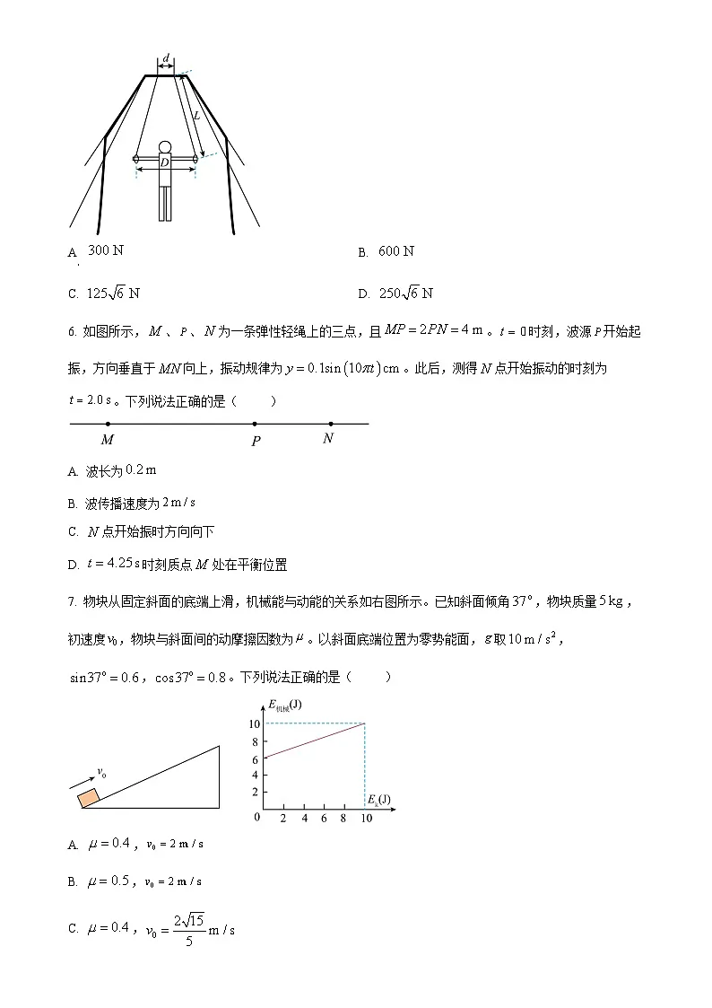 2025届广东省深圳市高三下学期2月一模物理试卷(原卷版)-A4第3页