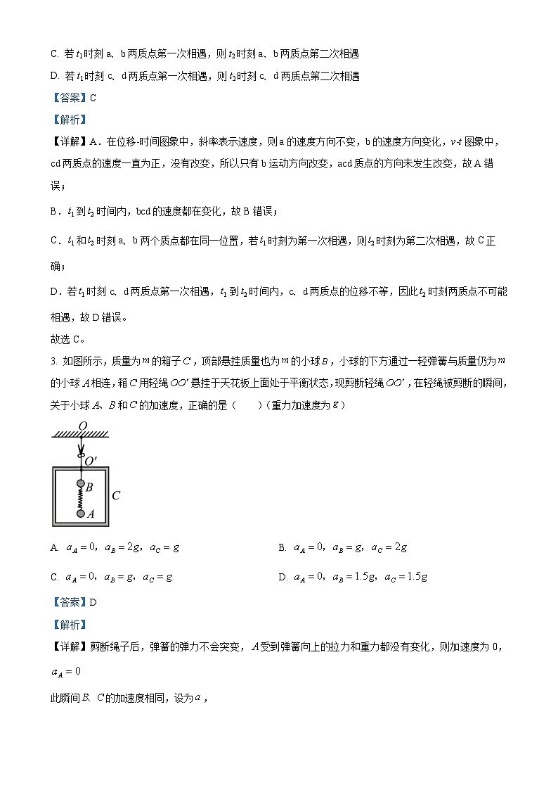 重庆市育才中学2026届高三一诊物理复习试题(一) Word版含解析第2页