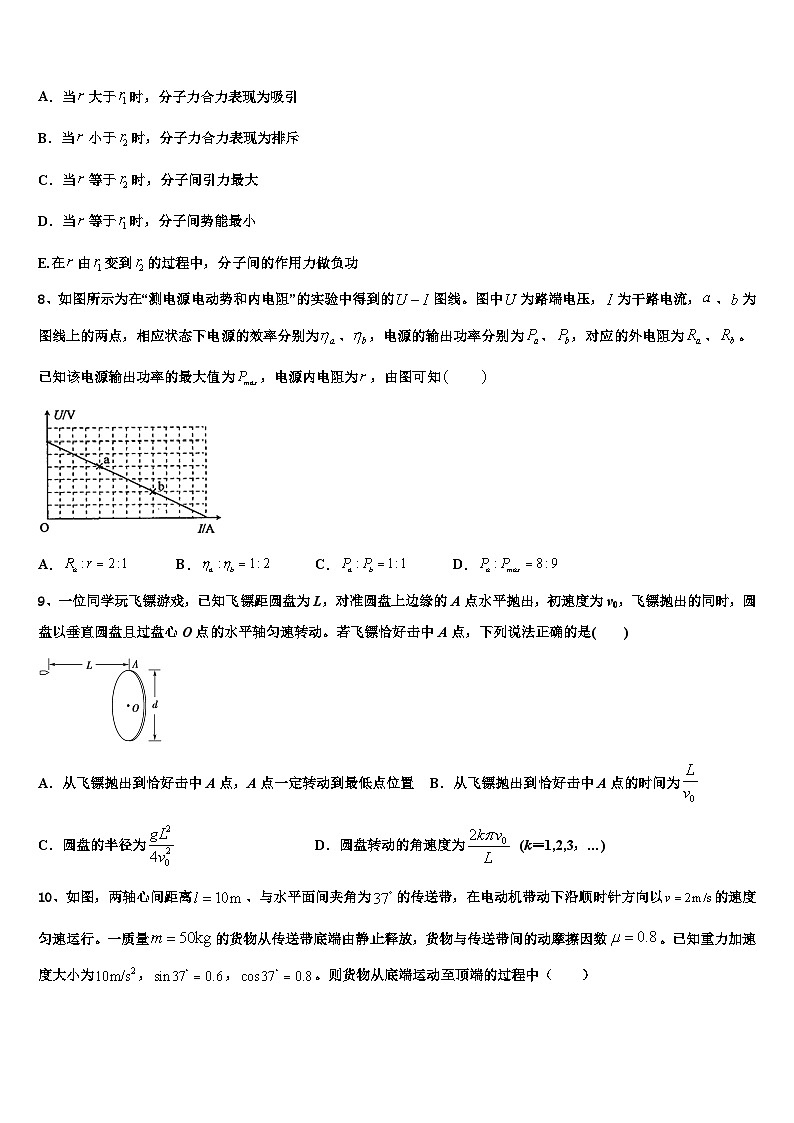 2026届辽宁省实验中学高考压轴卷物理试卷含解析第3页