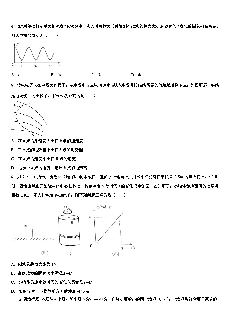 2026届辽宁省沈阳市第一二〇中学高三下学期第六次检测物理试卷含解析第2页
