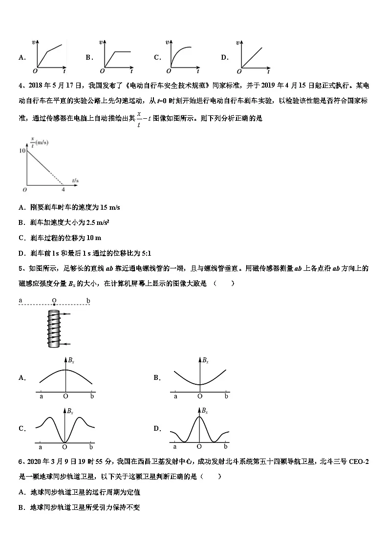 2026届辽宁沈阳市东北育才学校高三3月份第一次模拟考试物理试卷含解析第2页