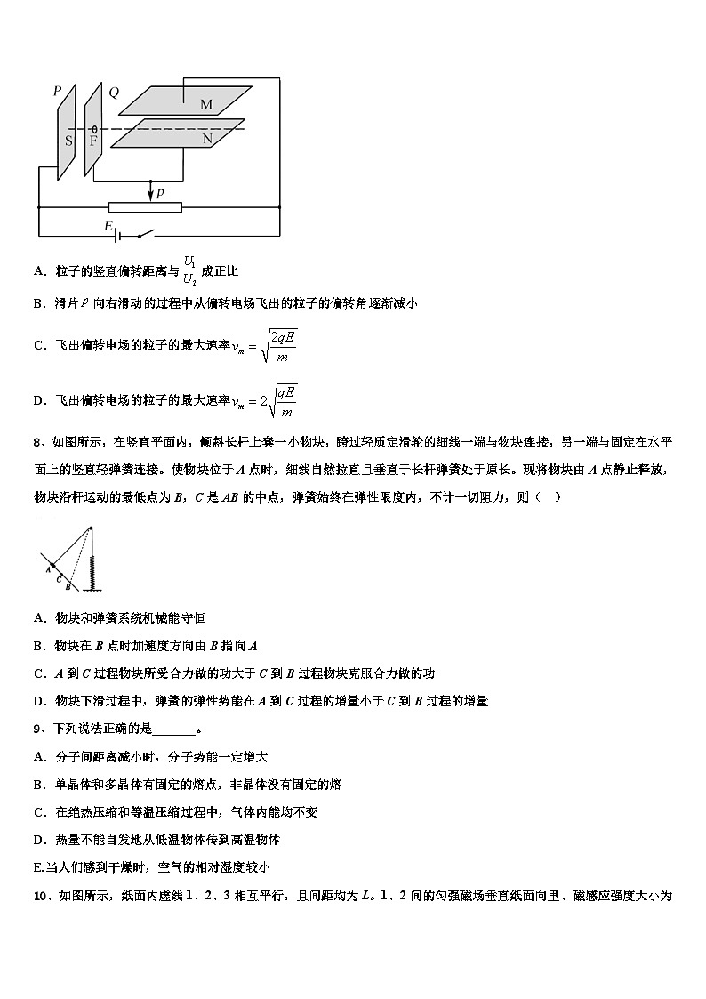 2026届曲靖市第一中学高三第二次调研物理试卷含解析第3页