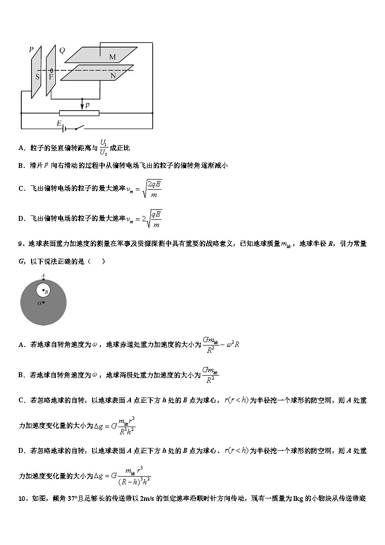 2026届山东省青岛市青岛第二中学高三第二次模拟考试物理试卷含解析第3页