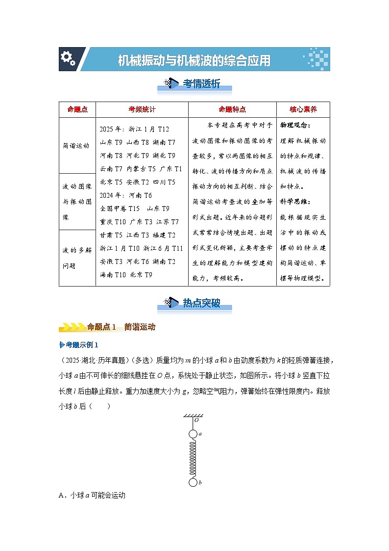 新高考物理二轮复习——机械振动与机械波的综合应用学案第1页