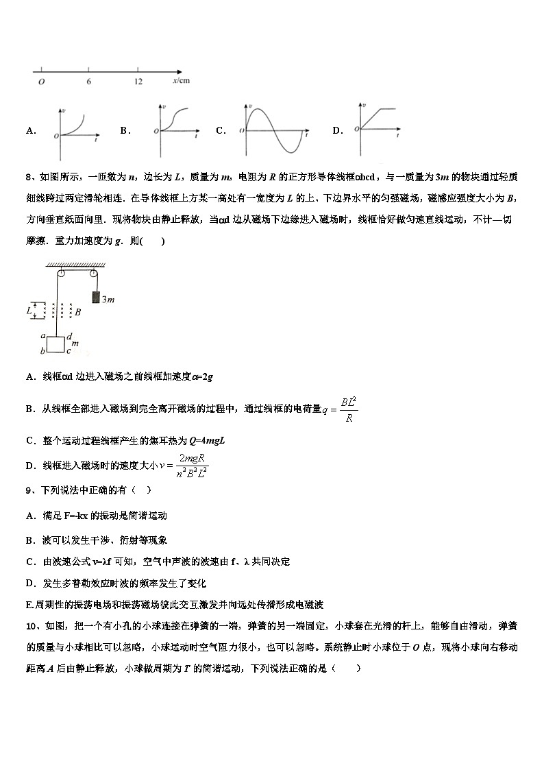 2026届陕西咸阳中学高三一诊考试物理试卷含解析第3页