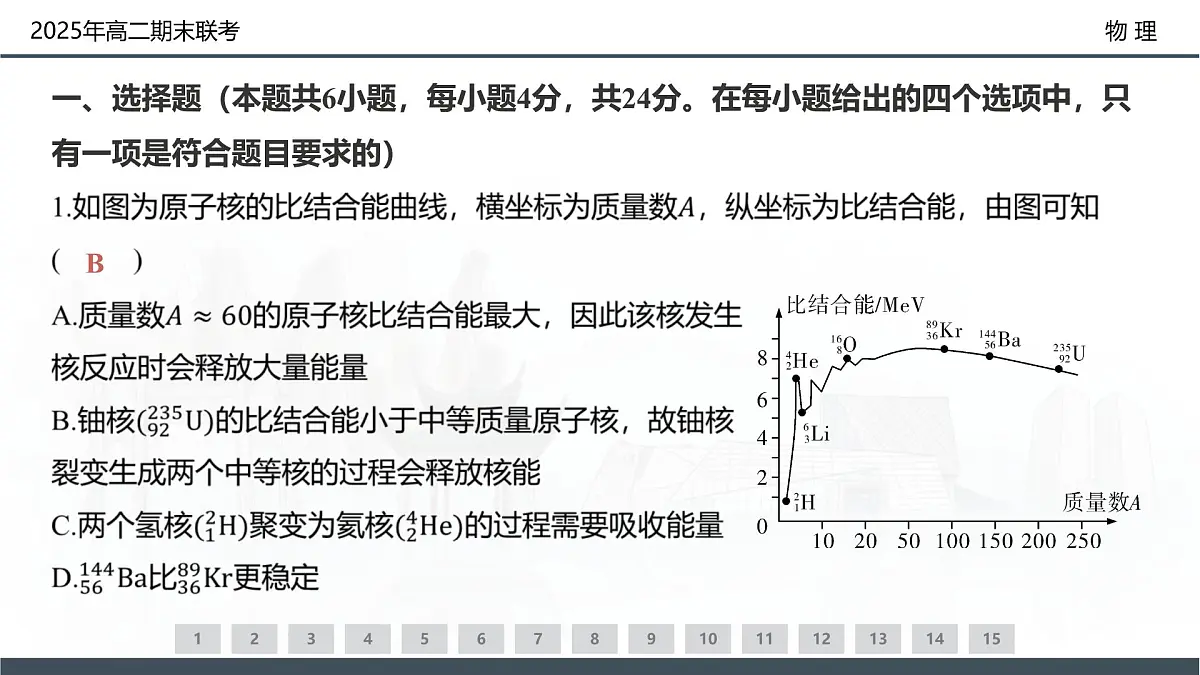 物理试卷(高二下期末联考)配套讲评课件(1)第3页