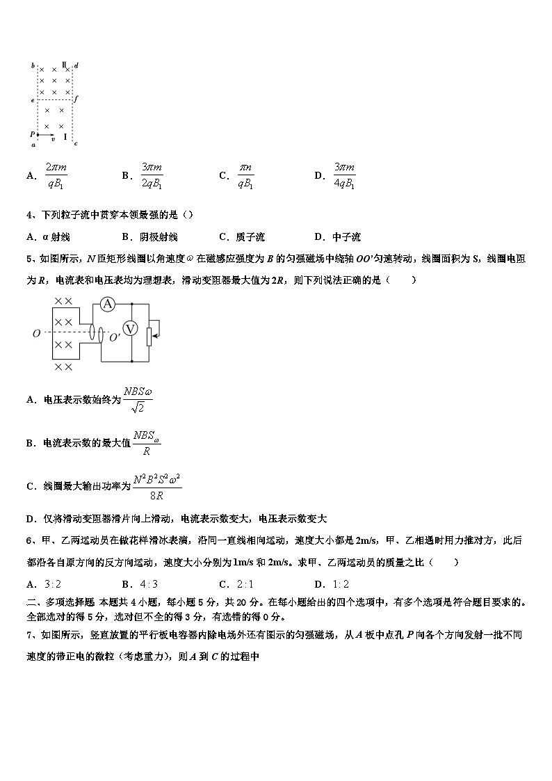 2026届云南省楚雄州大姚县第一中学高考全国统考预测密卷物理试卷含解析第2页