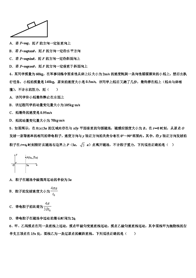 2026届云南省丽江市玉龙纳西族自治县第一中学高三考前热身物理试卷含解析第2页
