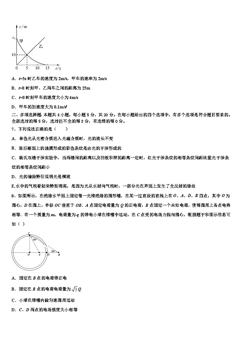 2026届云南省丽江市玉龙纳西族自治县第一中学高三考前热身物理试卷含解析第3页
