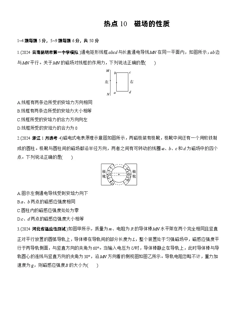 2026高考高三二轮专题复习物理习题_热点10 磁场的性质(含解析)第1页