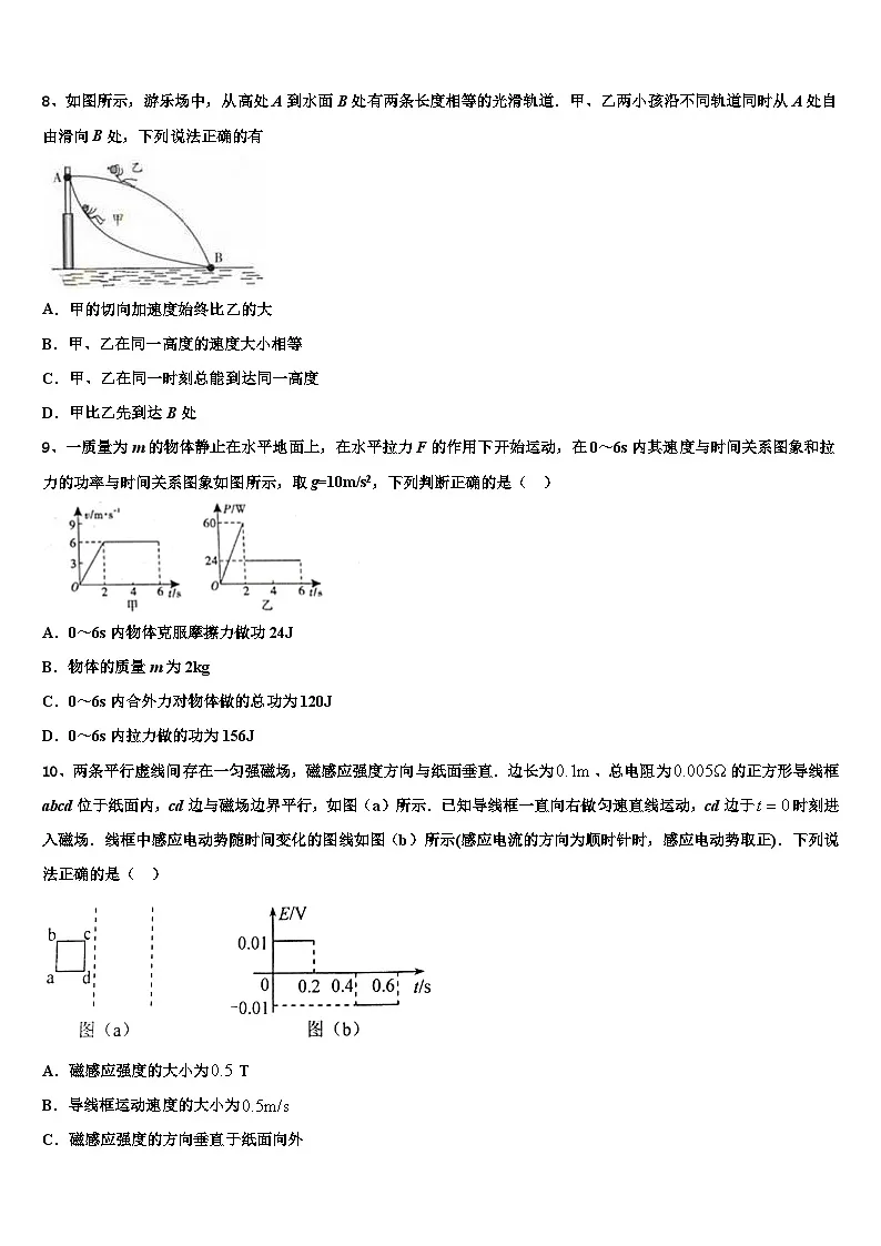 安徽省合肥八中等2026届高考物理一模试卷含解析第3页