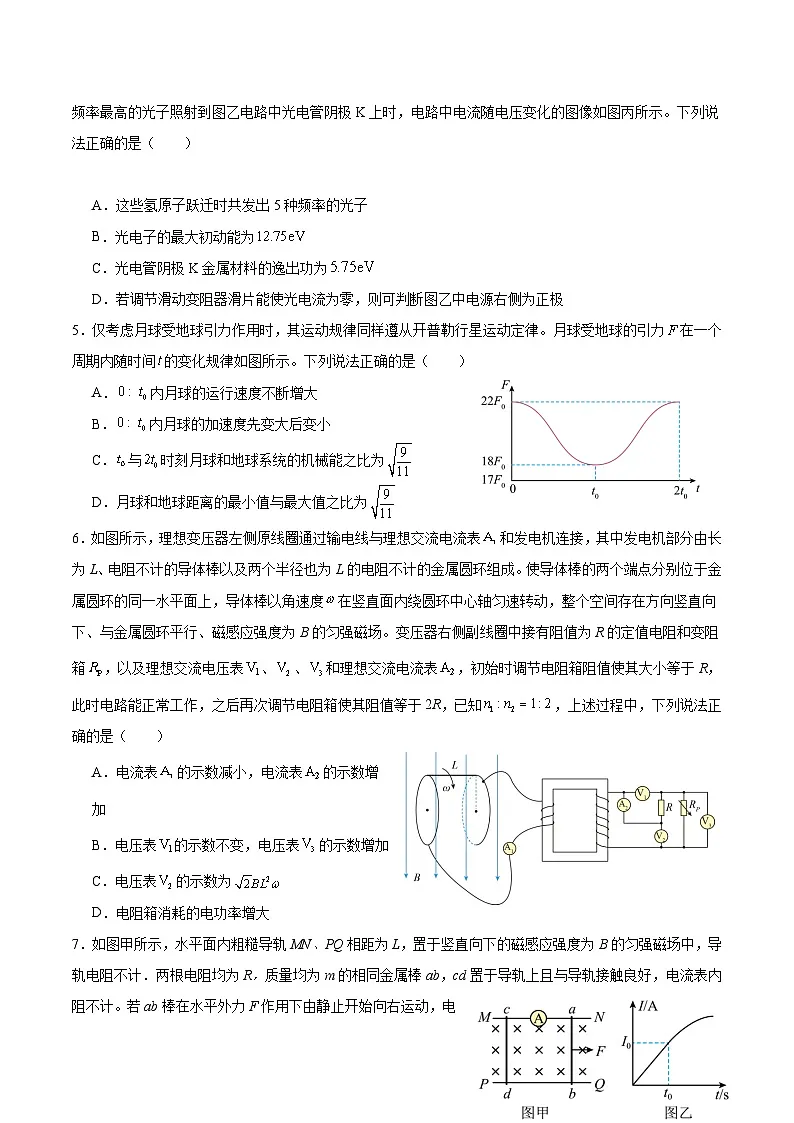 辽宁省沈阳市第一二〇中学2026届高三下学期第七次质量监测 物理试卷(含解析)第2页
