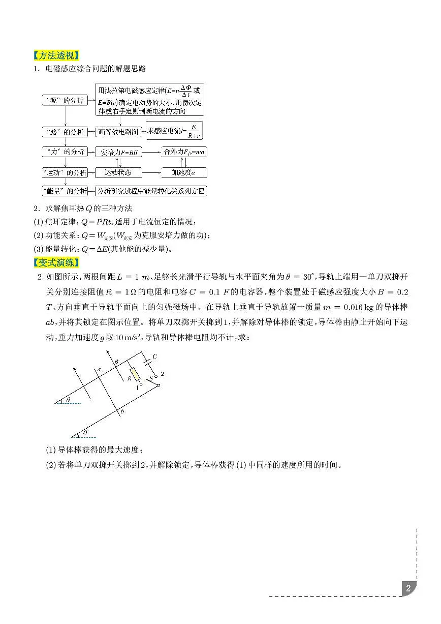 电磁感应综合题(3大题型)(题型专练)(学生版)第2页
