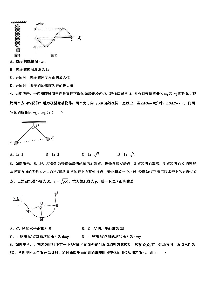 安徽省灵璧中学2026届高三第六次模拟考试物理试卷含解析第2页