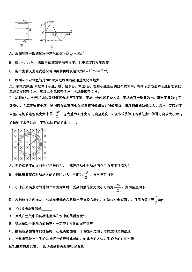 安徽省灵璧中学2026届高三第六次模拟考试物理试卷含解析第3页