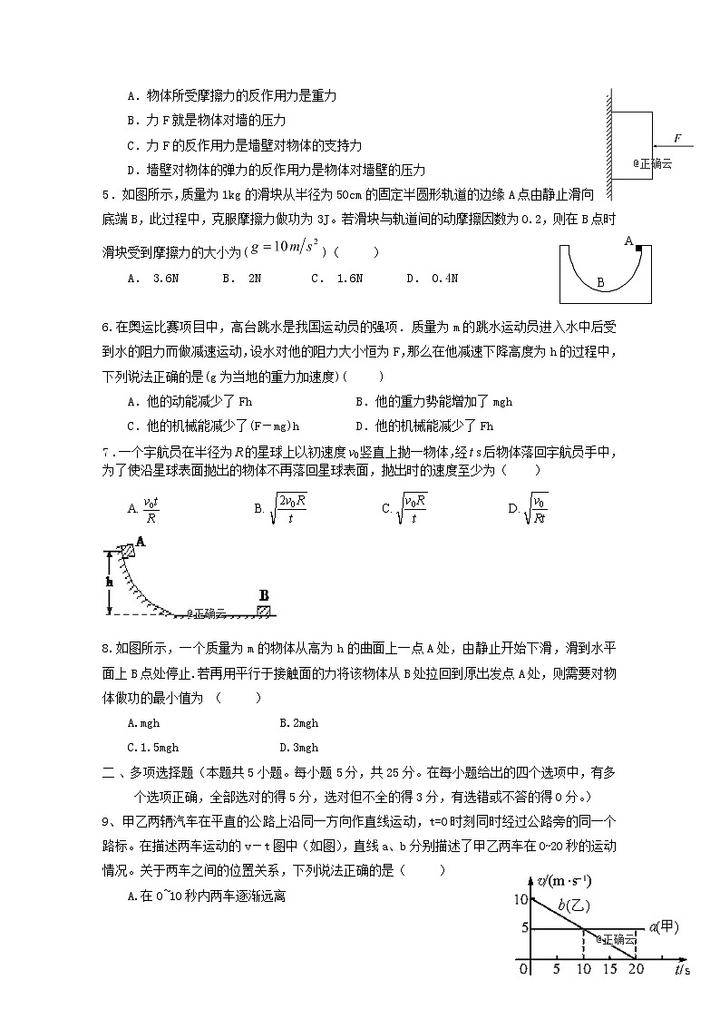 辽宁省沈阳市城郊市重点联合体2020届高三上学期期中考试物理试卷02