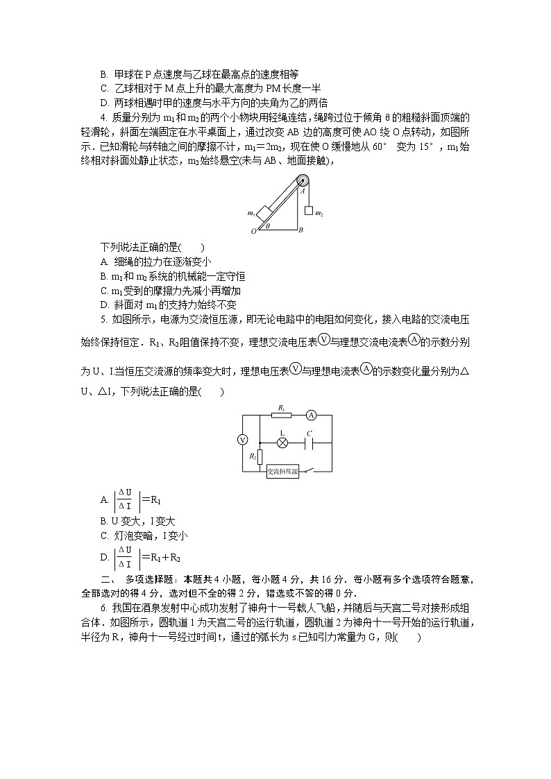 江苏省南京市六校联合体2020届高三下学期5月联考试题 物理02